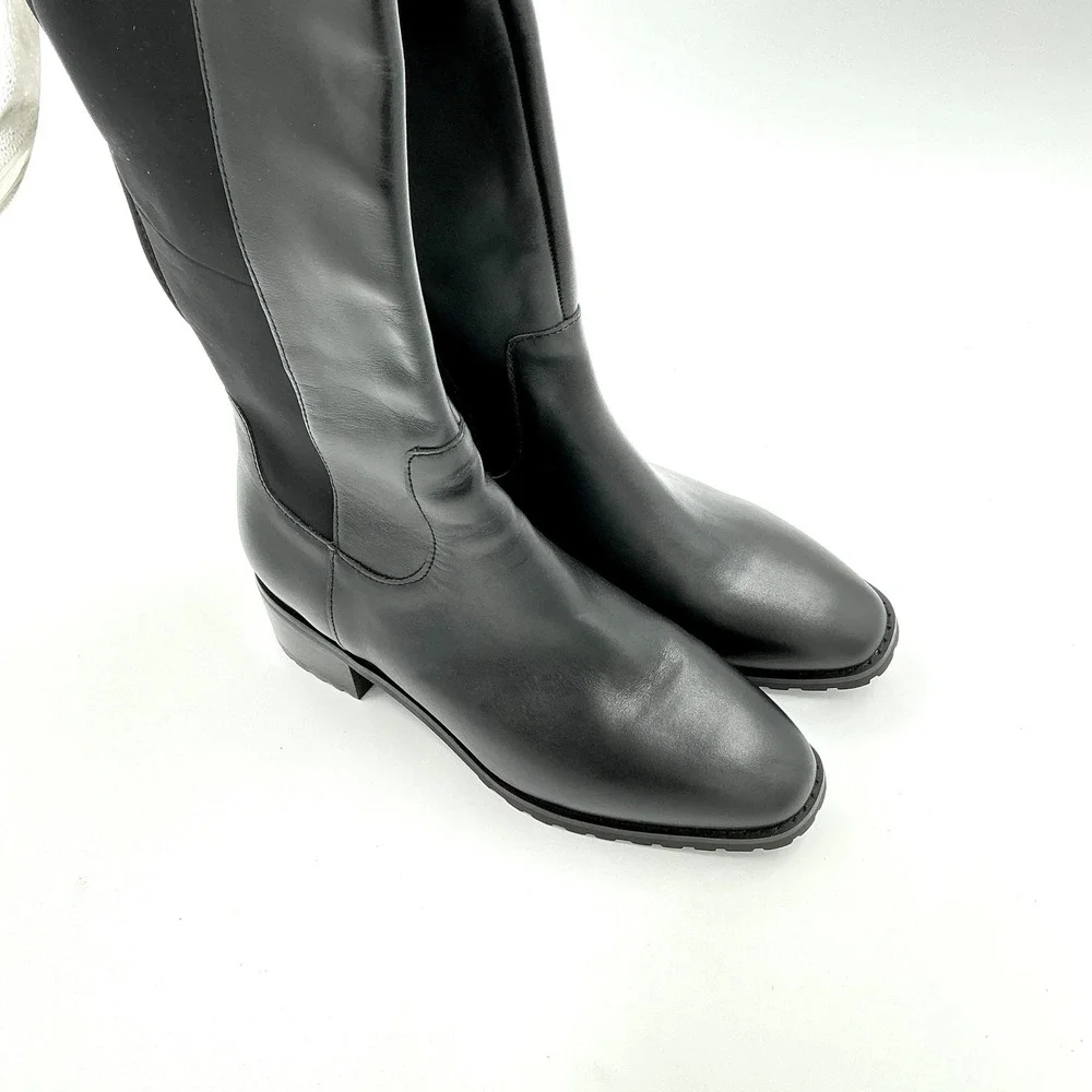 Blondo Size 7 WC Wide Calf Knee Boot Black Leather Waterproof Lug NEW Sandy $230